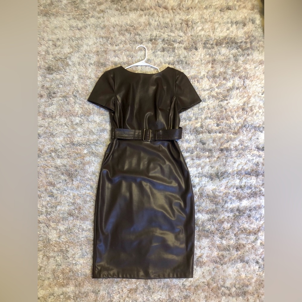 Leather Calvin Klein dress